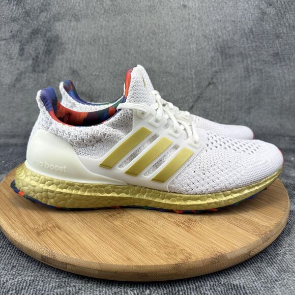 Adidas Ultraboost DNA Shoes Womens Size 9 White Gold Parley Running HP7425 - Picture 1 of 10